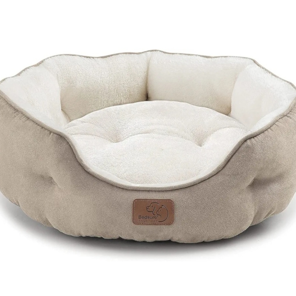 Bedsure Tan and Cream Pet Bed